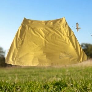 Skort size 12-16 stretchy Athletic  yellow www.running skirts.com cu…